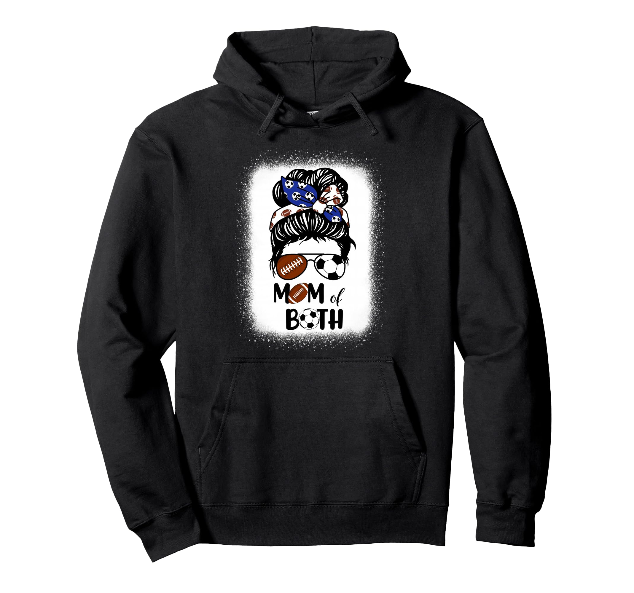 Messy Bun Soccer Mom Football Mom Hoodie - Casual Everyday Wear Men Women - T-Shirt, Sweatshirt, Hoodie