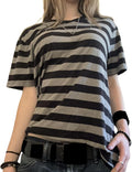Women Y2k Gothic Striped Short Sleeve Crew Neck - Adult & Kids T-Shirts, Sweatshirts & Hoodies apparel design preview 1