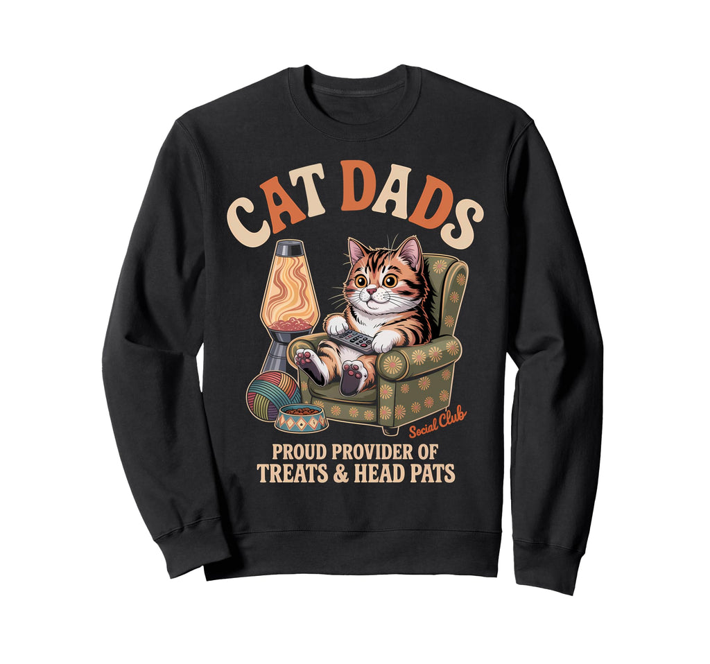 Cat Dads Social Club Funny Cat Dad Sweatshirt - Minimalist Print Men Women - T-Shirt, Sweatshirt, Hoodie