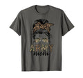 Proud Veteran Camo Leopard Messy Bun T-Shirt - Custom Art Print Men Women - T-Shirt, Sweatshirt, Hoodie