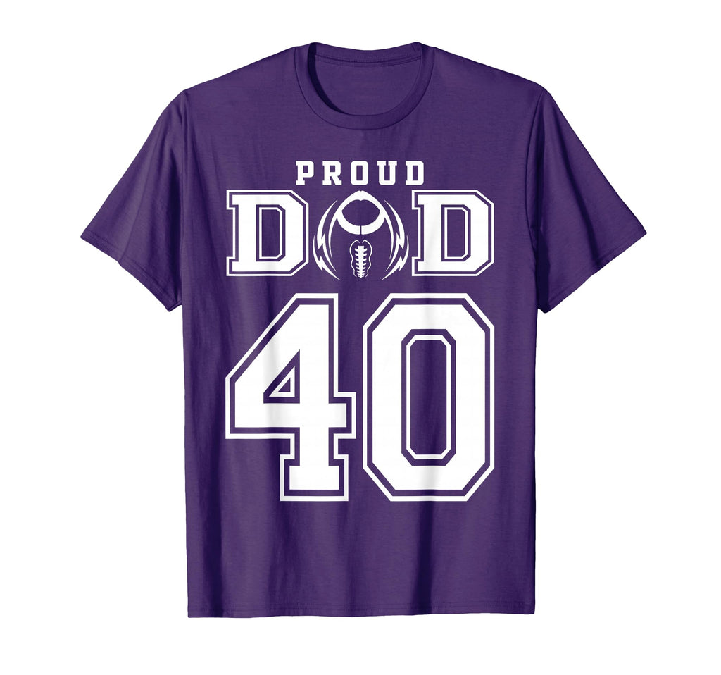 Custom Proud Football Dad Number 40 T-Shirt - Custom Art Print for Adults - T-Shirt, Sweatshirt, Hoodie