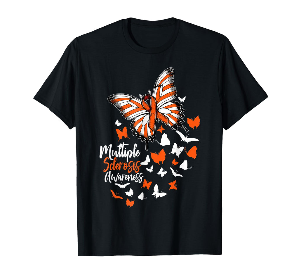 Multiple Sclerosis Awareness Butterfly T-Shirt - Graphic Print Men Women - T-Shirt, Sweatshirt, Hoodie