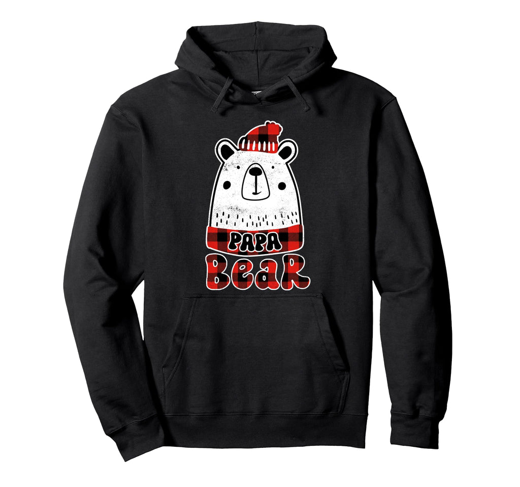 Family Matching Red Buffalo Plaid Papa Hoodie - Minimalist Print Unisex - T-Shirt, Sweatshirt, Hoodie