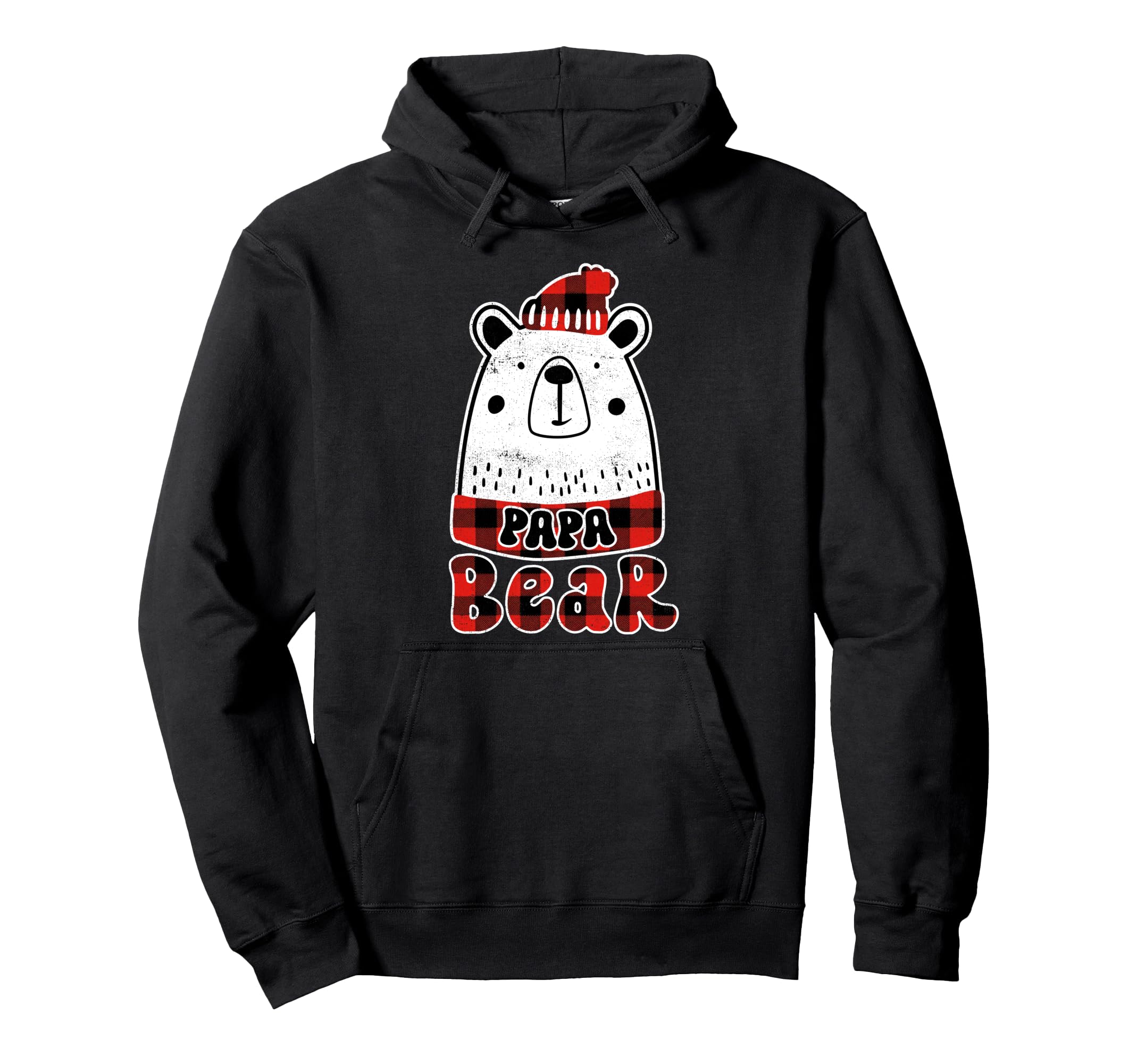 Family Matching Red Buffalo Plaid Papa Hoodie - Minimalist Print Unisex - T-Shirt, Sweatshirt, Hoodie