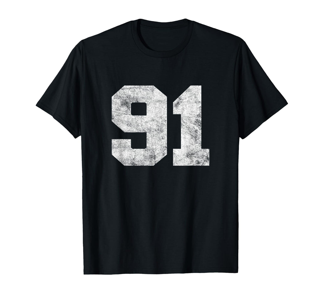 Lucky Number 91 Birthday Sports T-Shirt - Casual Everyday Wear Unisex - T-Shirt, Sweatshirt, Hoodie