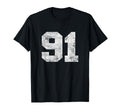 Lucky Number 91 Birthday Sports T-Shirt - Casual Everyday Wear Unisex - T-Shirt, Sweatshirt, Hoodie