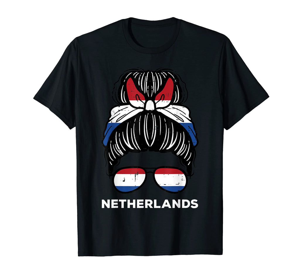 Netherlands Flag Hairbun Football Soccer T-Shirt - Novelty Apparel Unisex - T-Shirt, Sweatshirt, Hoodie