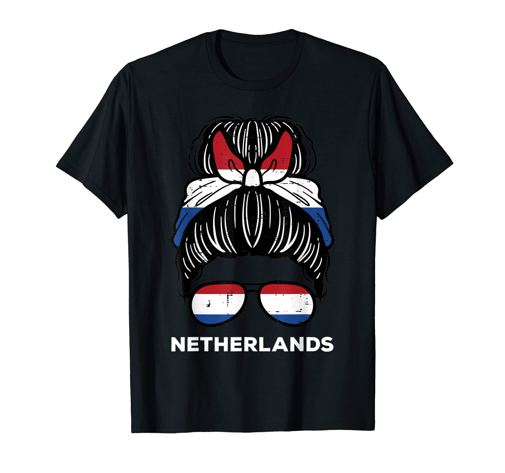 Netherlands Flag Hairbun Football Soccer T-Shirt - Novelty Apparel Unisex - T-Shirt, Sweatshirt, Hoodie