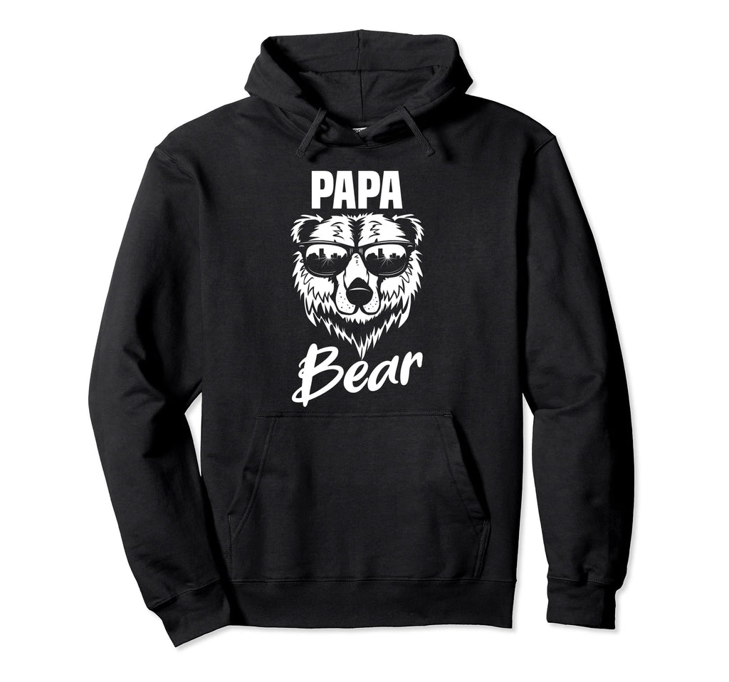 Papa Bear Wearing Sunglasses Fathers Day Hoodie - Unique Graphic Unisex - T-Shirt, Sweatshirt, Hoodie