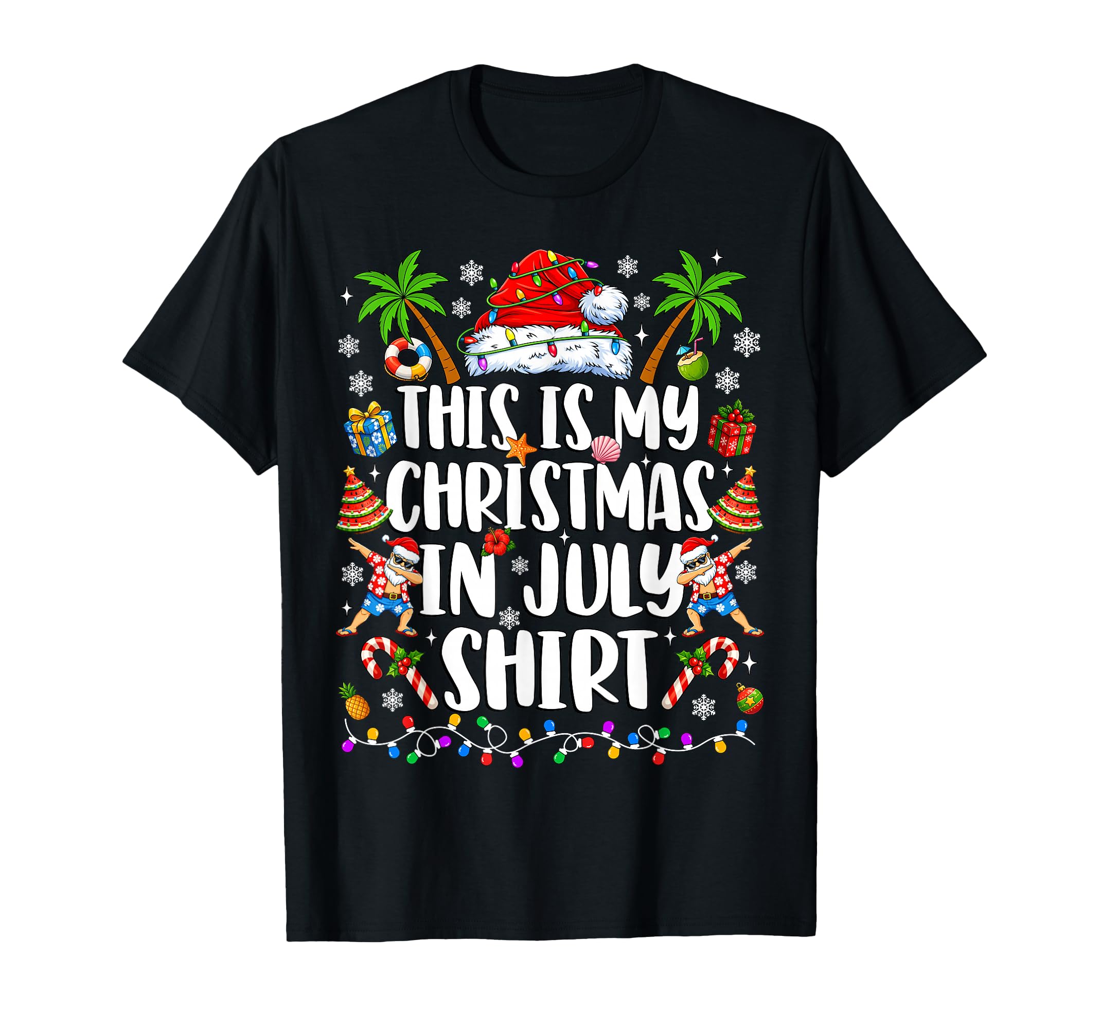 July Santa Hat Summer Beach T-Shirt - Casual Everyday Wear for Adults - T-Shirt, Sweatshirt, Hoodie
