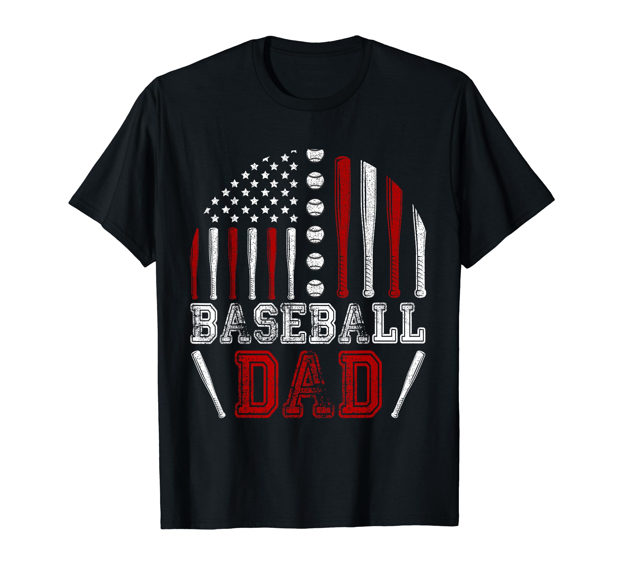 American Flag Softball Baseball Dad T-Shirt - Aesthetic Graphic Men Women - T-Shirt, Sweatshirt, Hoodie