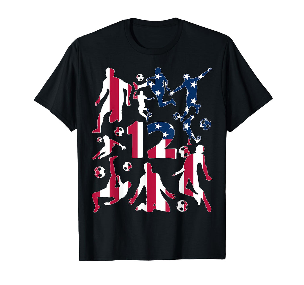 Number 12 Years Soccer 12Th Birthday T-Shirt - Unique Graphic Men Women - T-Shirt, Sweatshirt, Hoodie