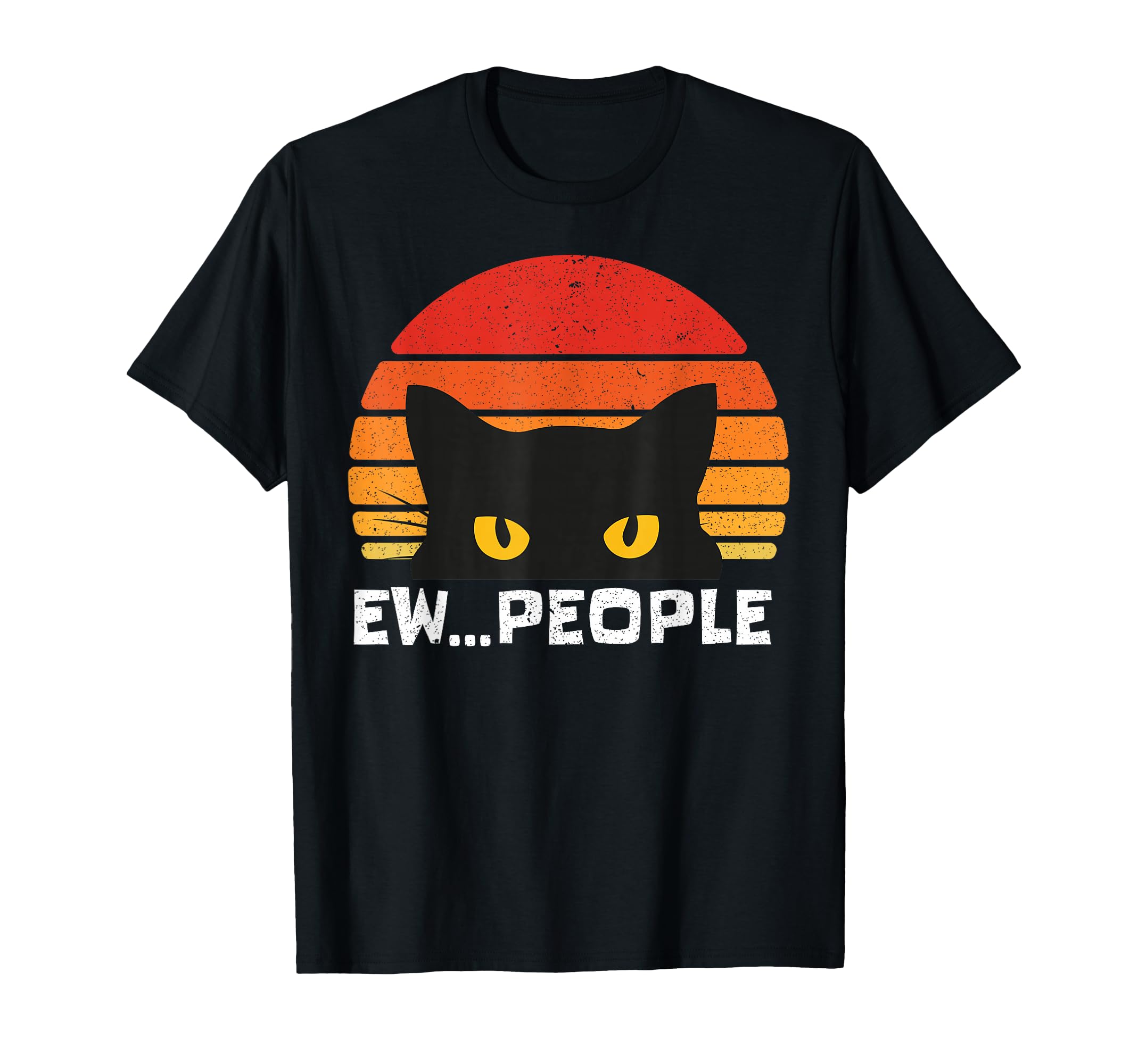 Ew People Funny Black Cat Gifts Anti T-Shirt - Minimalist Print for Adults - T-Shirt, Sweatshirt, Hoodie