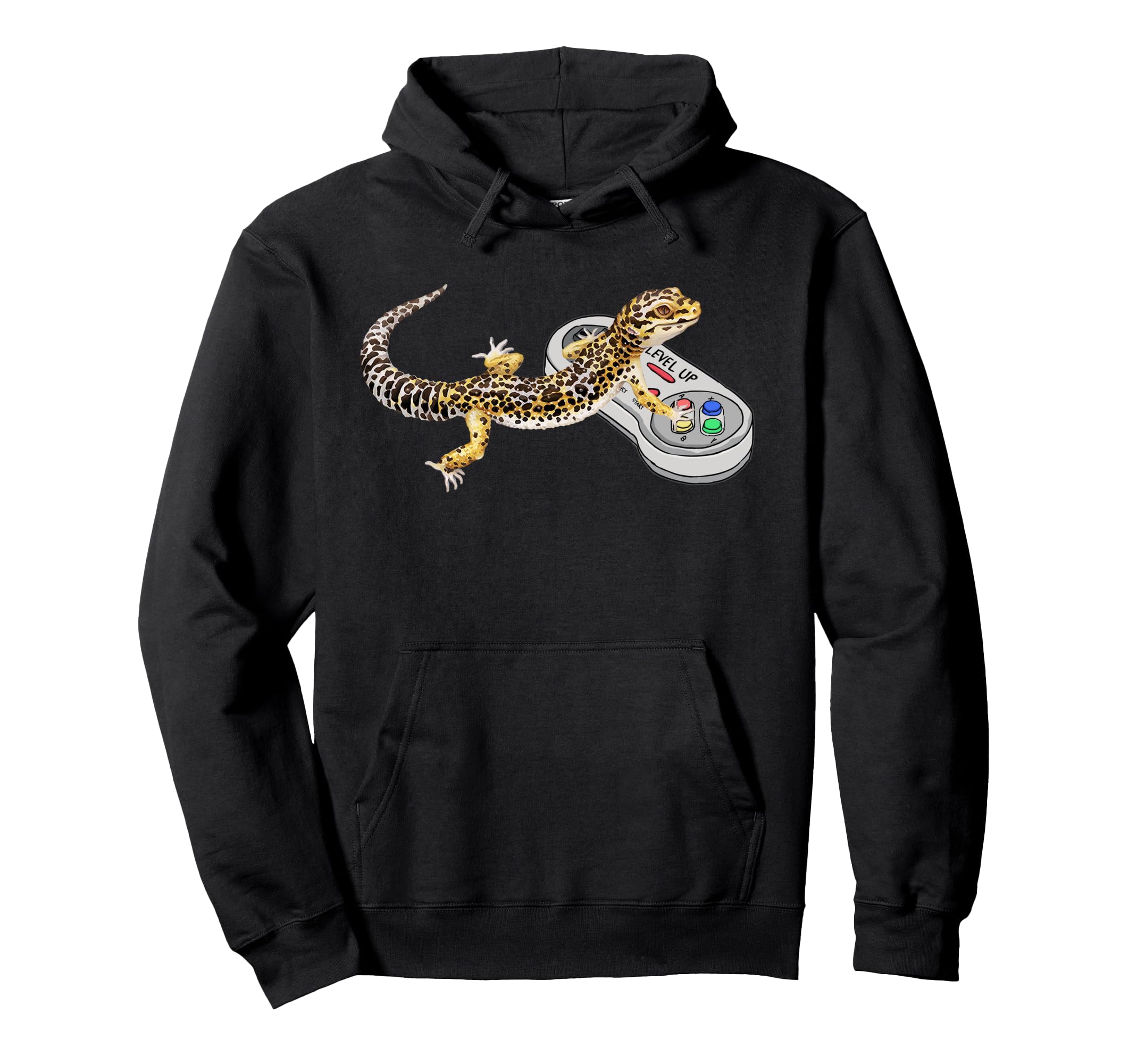 Leopard Gecko Playing Video Game Lizard Hoodie - Trendy Graphic Men Women - T-Shirt, Sweatshirt, Hoodie