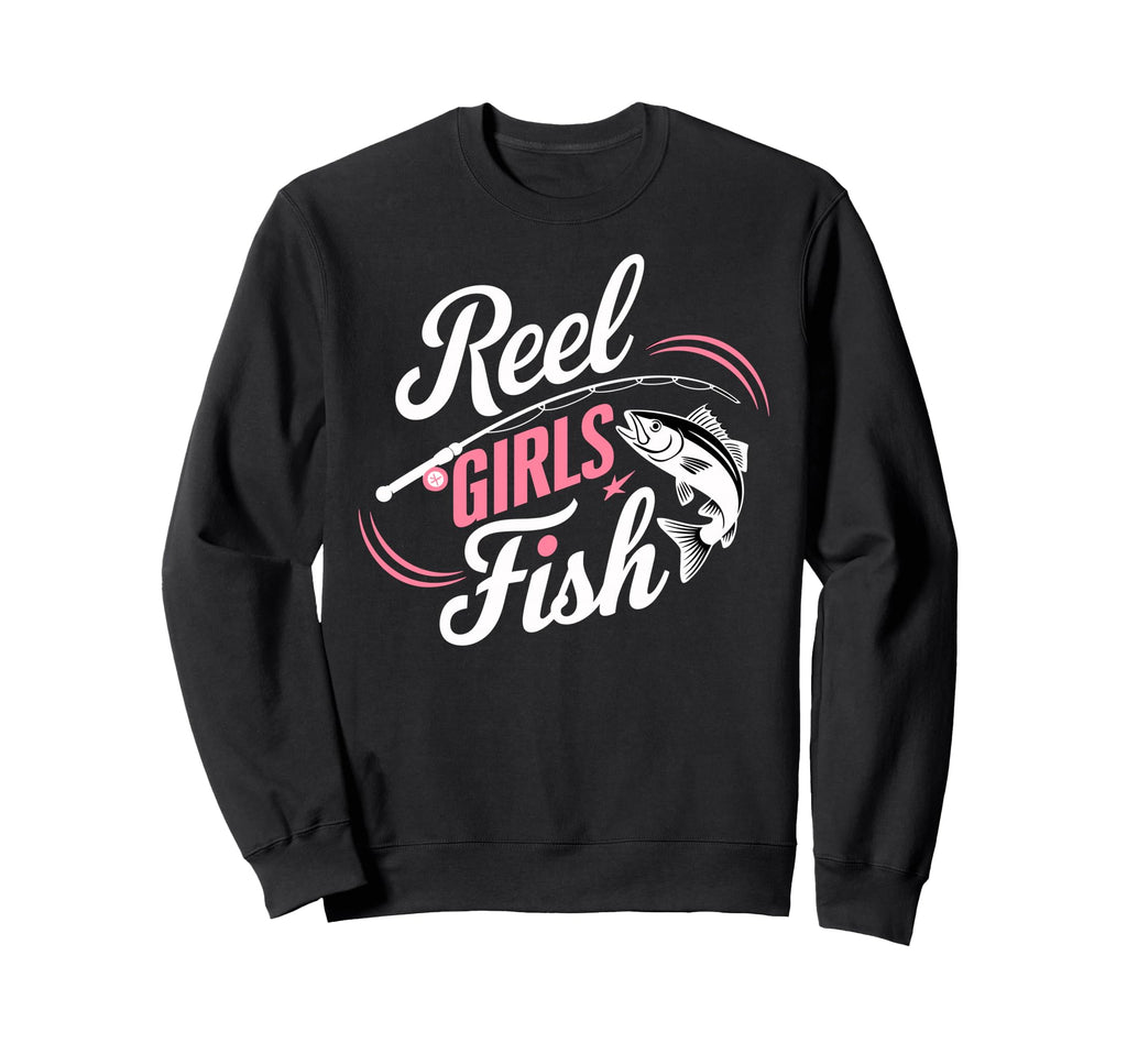 Reel Fish Fisher Mom Bass Sweatshirt - Casual Everyday Wear Men Women - T-Shirt, Sweatshirt, Hoodie