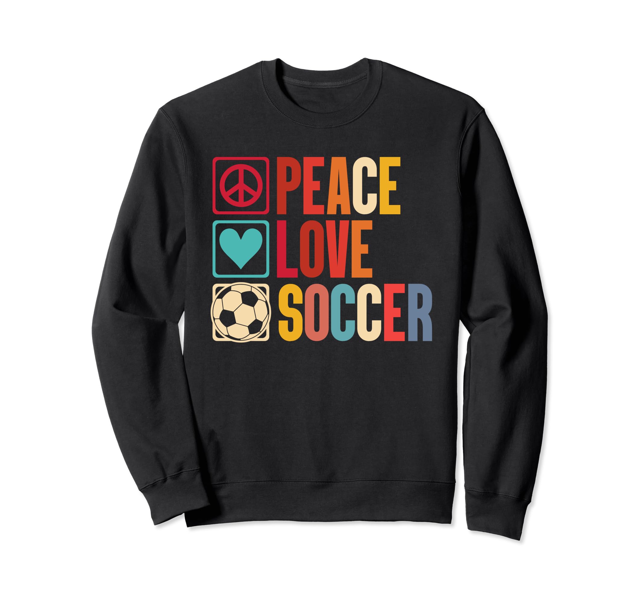 Soccer Enthusiasts Peace Love Fans Sweatshirt - Minimalist Print Men Women - T-Shirt, Sweatshirt, Hoodie