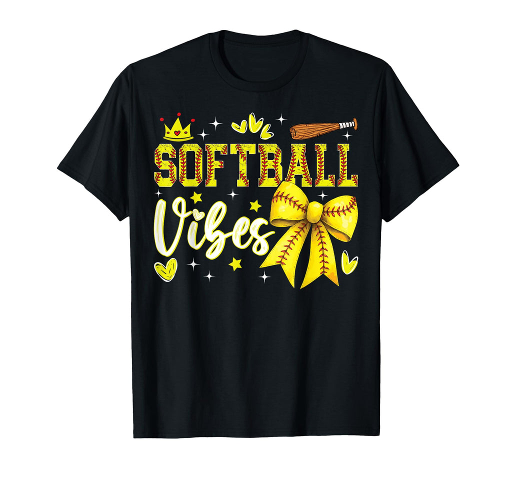 Softball Vibes Softball Coquette T-Shirt - Casual Everyday Wear Unisex - T-Shirt, Sweatshirt, Hoodie