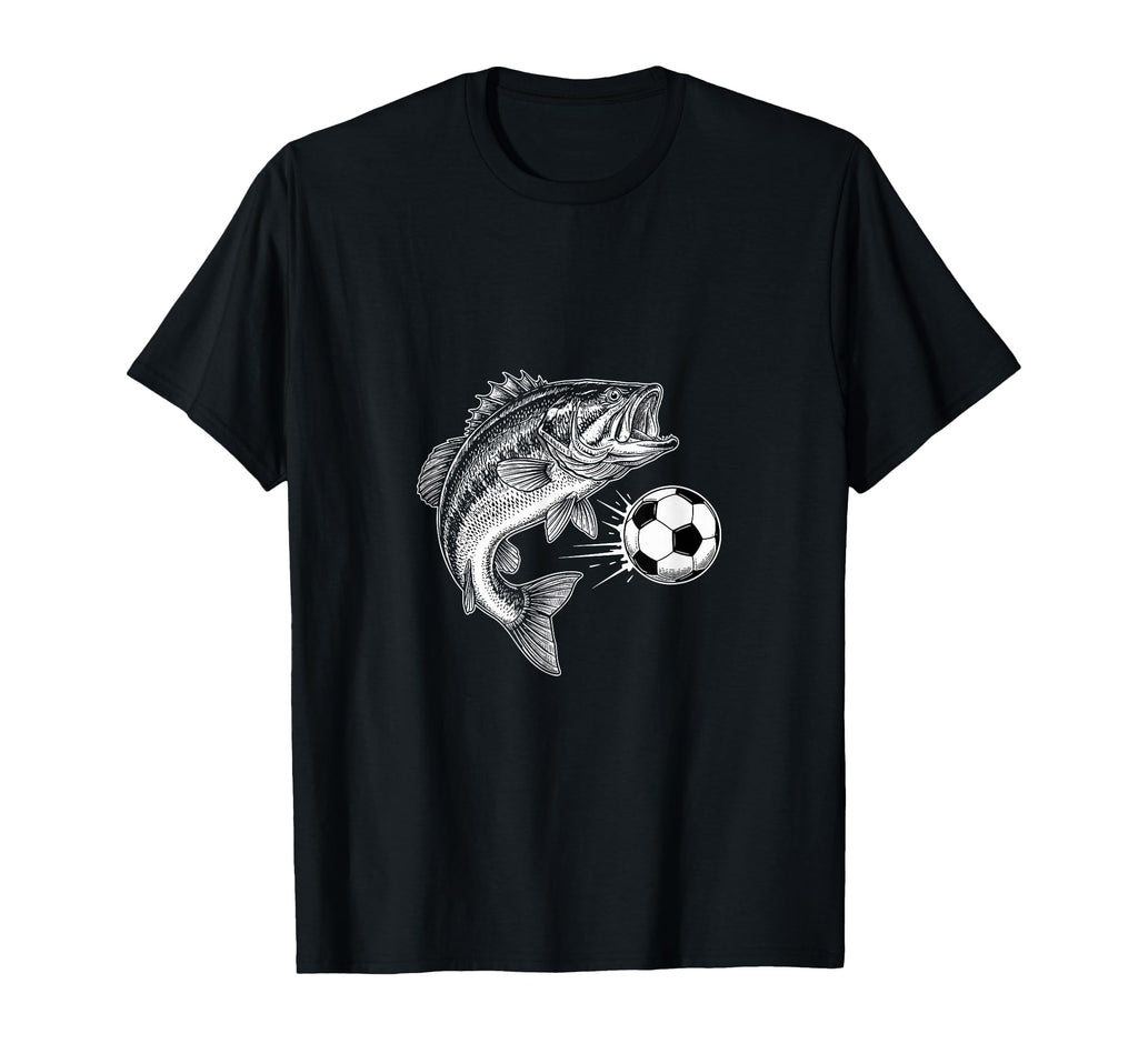 Funny Soccer Bass Fish Kicks Football T-Shirt - Unique Graphic Unisex - T-Shirt, Sweatshirt, Hoodie