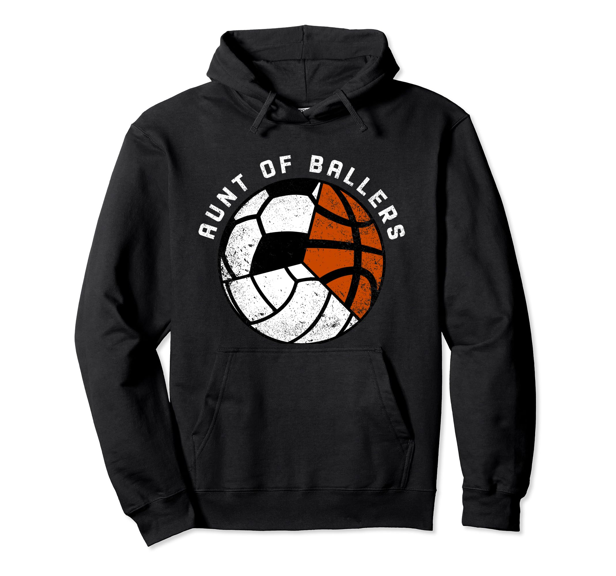 Aunt Ballers Funny Soccer Basketball Hoodie - Minimalist Print for Adults - T-Shirt, Sweatshirt, Hoodie