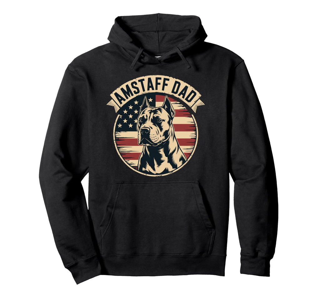 Amstaff Dad Sunset Staffordshire Ter Hoodie - Aesthetic Graphic for Adults - T-Shirt, Sweatshirt, Hoodie