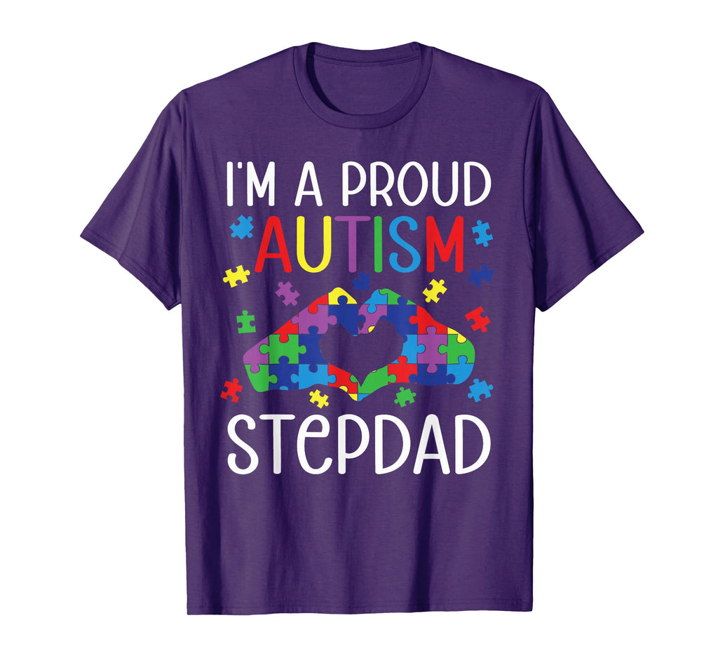 Im Proud Autism Stepdad Autism Awareness T-Shirt - Minimalist Print Unisex - T-Shirt, Sweatshirt, Hoodie