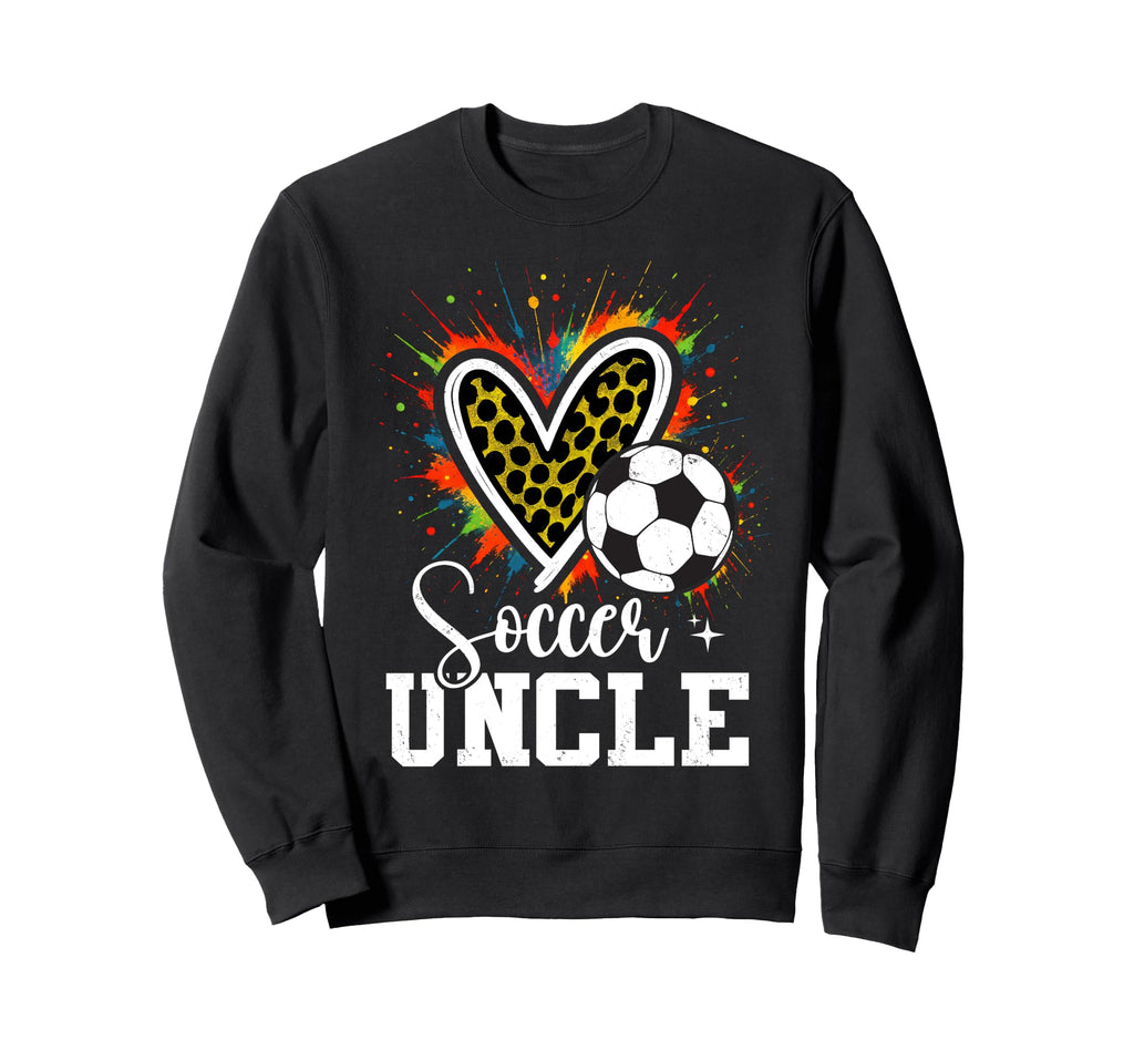 Soccer Uncle Leopard Heart Colorful Sweatshirt - Novelty Apparel for Adults - T-Shirt, Sweatshirt, Hoodie
