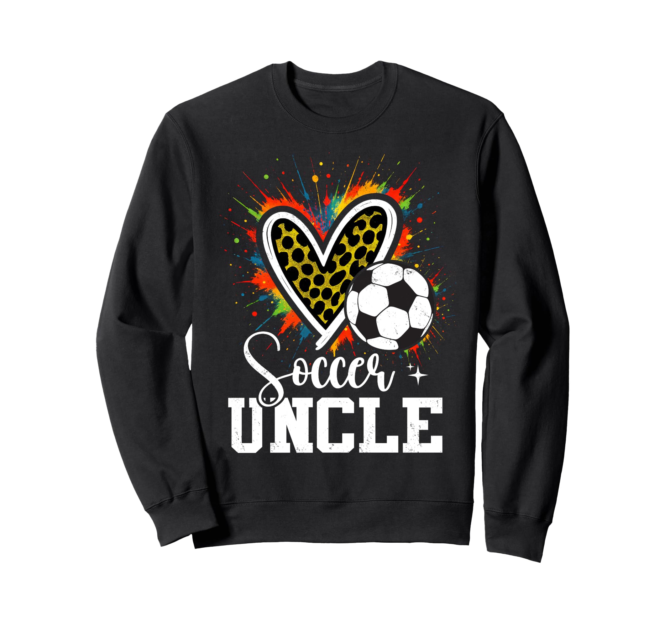 Soccer Uncle Leopard Heart Colorful Sweatshirt - Novelty Apparel for Adults - T-Shirt, Sweatshirt, Hoodie