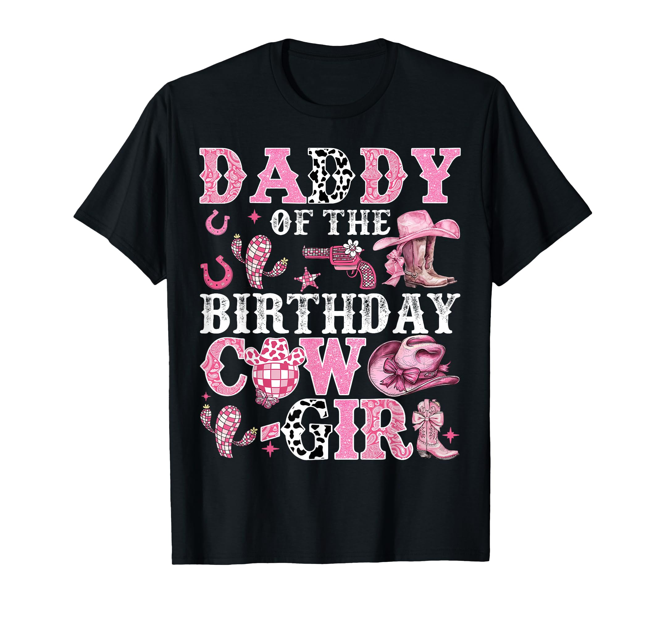 Daddy Birthday Cow Rodeo Cow Birthday T-Shirt - Graphic Print Unisex - T-Shirt, Sweatshirt, Hoodie