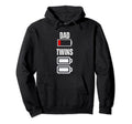 Dad Low Battery Twins Full Charge Funny Hoodie - Graphic Print for Adults - T-Shirt, Sweatshirt, Hoodie
