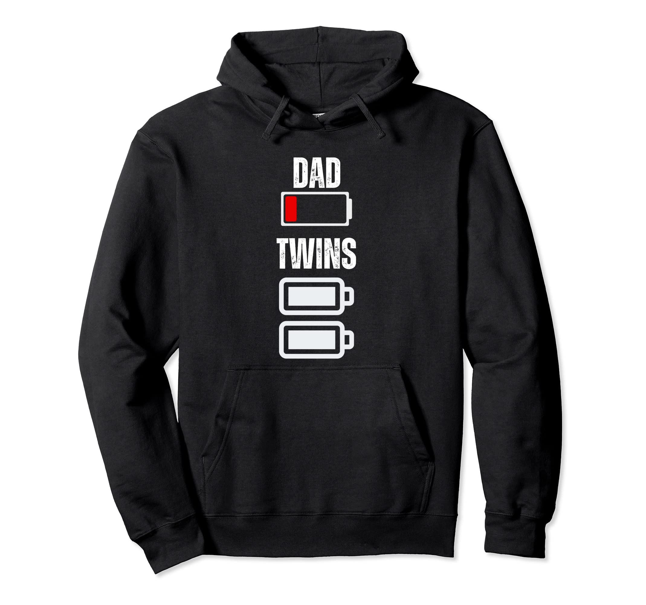 Dad Low Battery Twins Full Charge Funny Hoodie - Graphic Print for Adults - T-Shirt, Sweatshirt, Hoodie