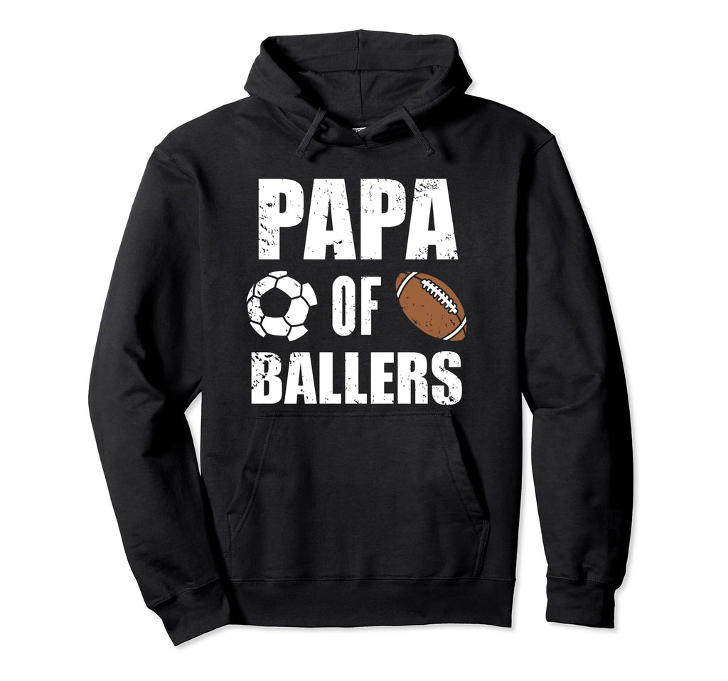 Papa Ballers Funny Soccer Football Hoodie - Graphic Print for Adults - T-Shirt, Sweatshirt, Hoodie