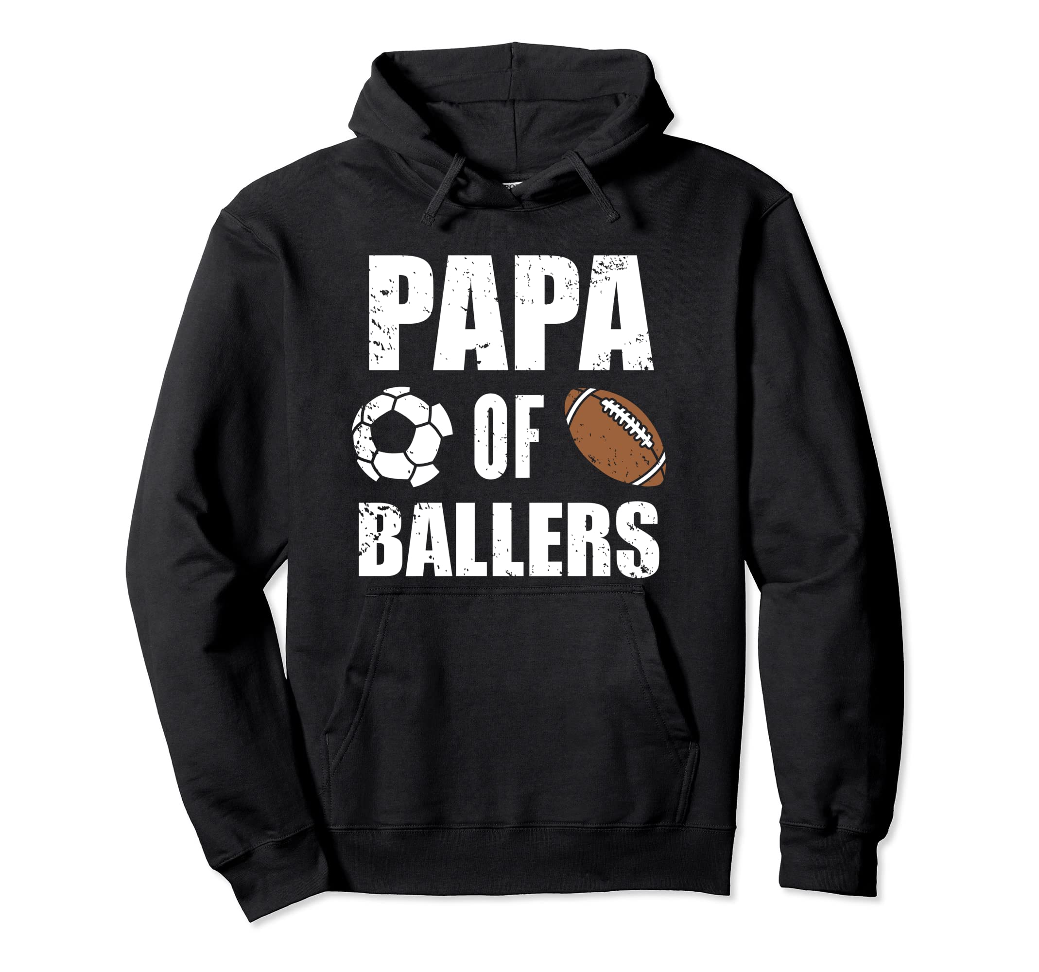 Papa Ballers Funny Soccer Football Hoodie - Graphic Print for Adults - T-Shirt, Sweatshirt, Hoodie