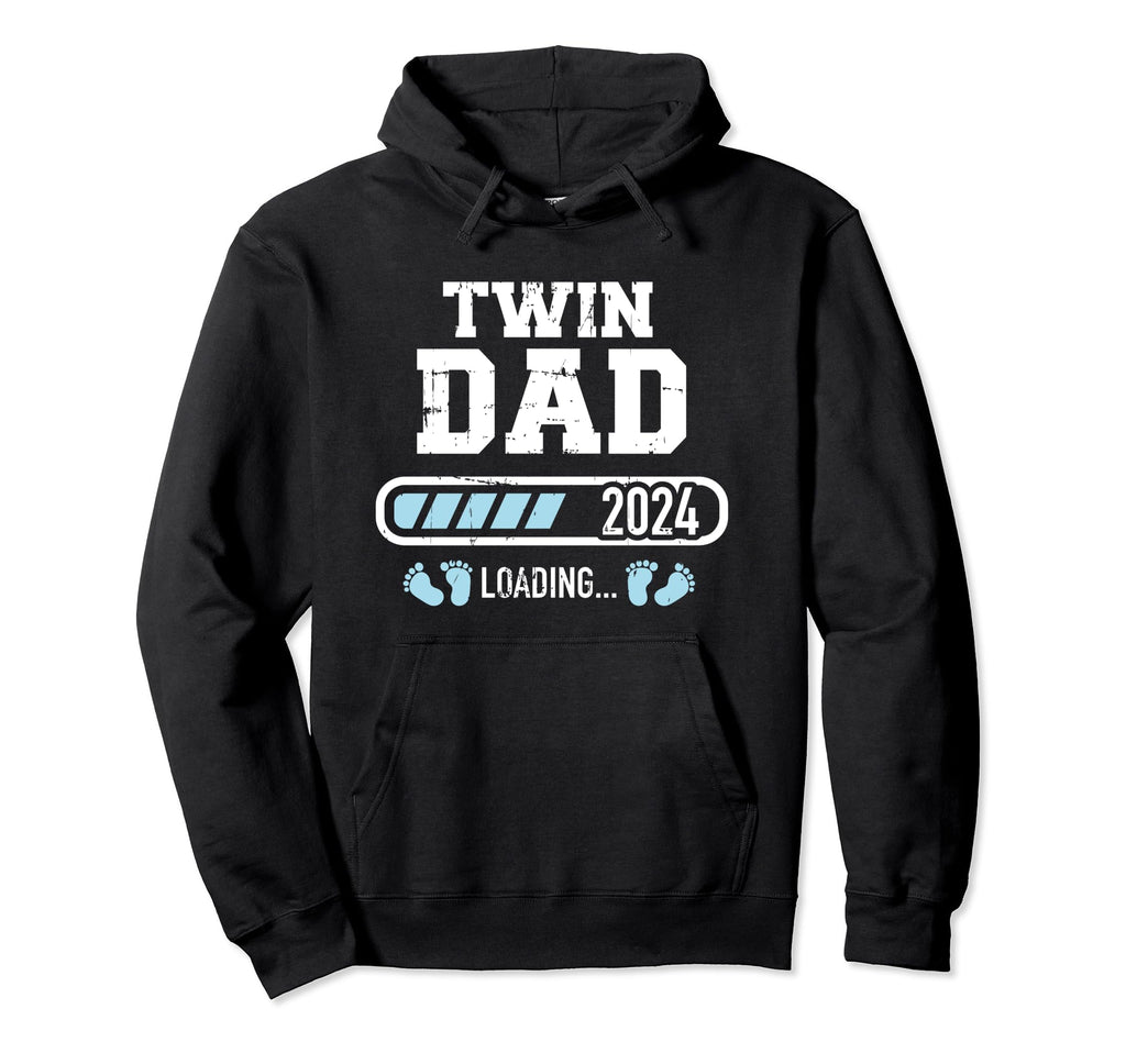 Twin Dad 2024 Loading Pregnancy Hoodie - Fun Novelty Design Men Women - T-Shirt, Sweatshirt, Hoodie