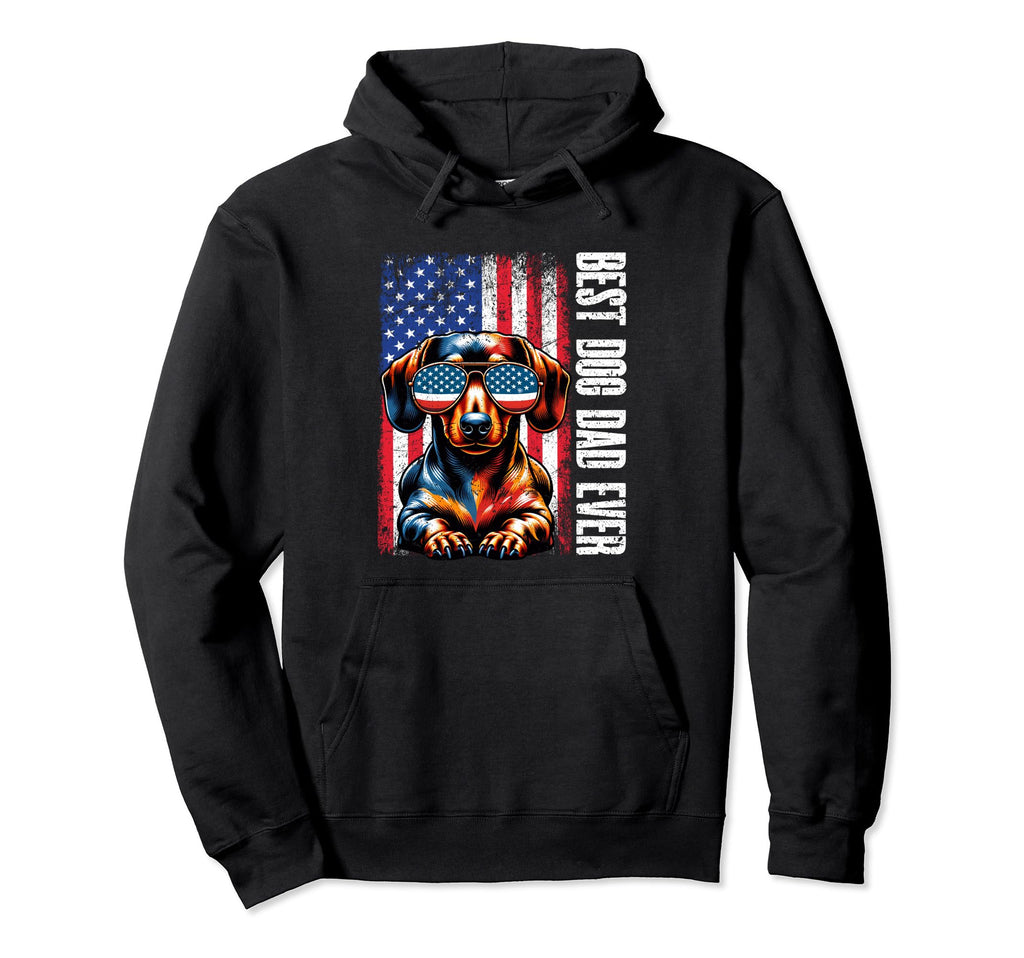 Best Dog Dad Ever Dachshund Dogs Hoodie - Aesthetic Graphic for Adults - T-Shirt, Sweatshirt, Hoodie