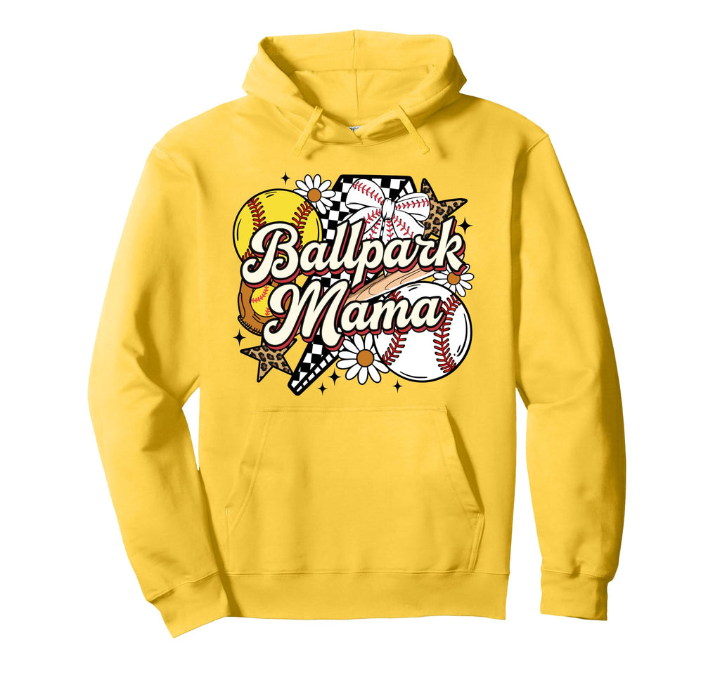Ballpark Mama Funny Leopard Baseball Hoodie - Custom Art Print for Adults - T-Shirt, Sweatshirt, Hoodie
