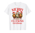 Merry Clucking Chicken Santa Hat T-Shirt - Custom Art Print for Adults - T-Shirt, Sweatshirt, Hoodie