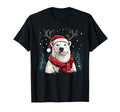 Polar Bear Reindeer Santa Hat Pajama Funny T-Shirt - Trendy Graphic Unisex - T-Shirt, Sweatshirt, Hoodie