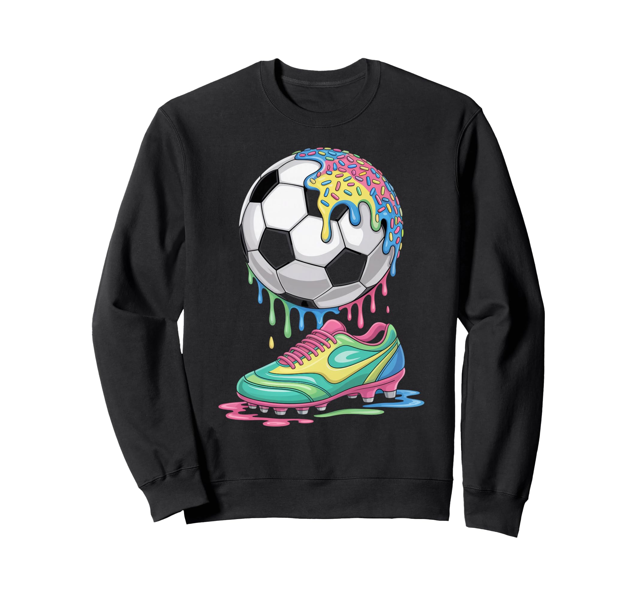 Soccer Ball Drip Ice Cream Drip Sweatshirt - Custom Art Print Men Women - T-Shirt, Sweatshirt, Hoodie