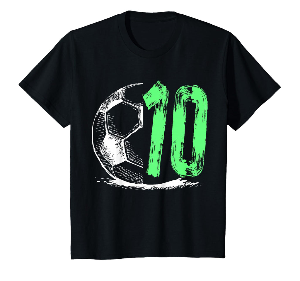 Football 10 Years Old Birthday Party T-Shirt - Aesthetic Graphic Unisex - T-Shirt, Sweatshirt, Hoodie
