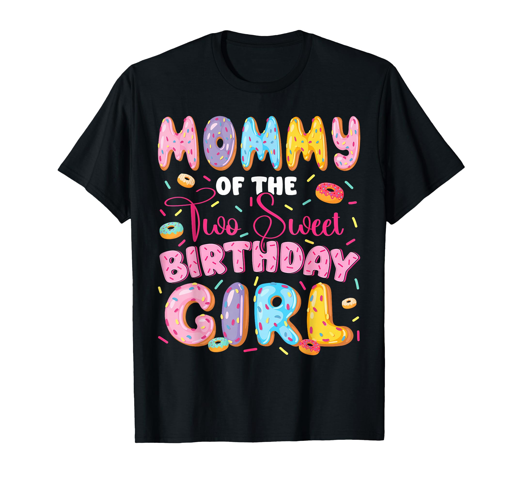 Mommy Two Sweet 2Nd Birthday Donut T-Shirt - Minimalist Print for Adults - T-Shirt, Sweatshirt, Hoodie
