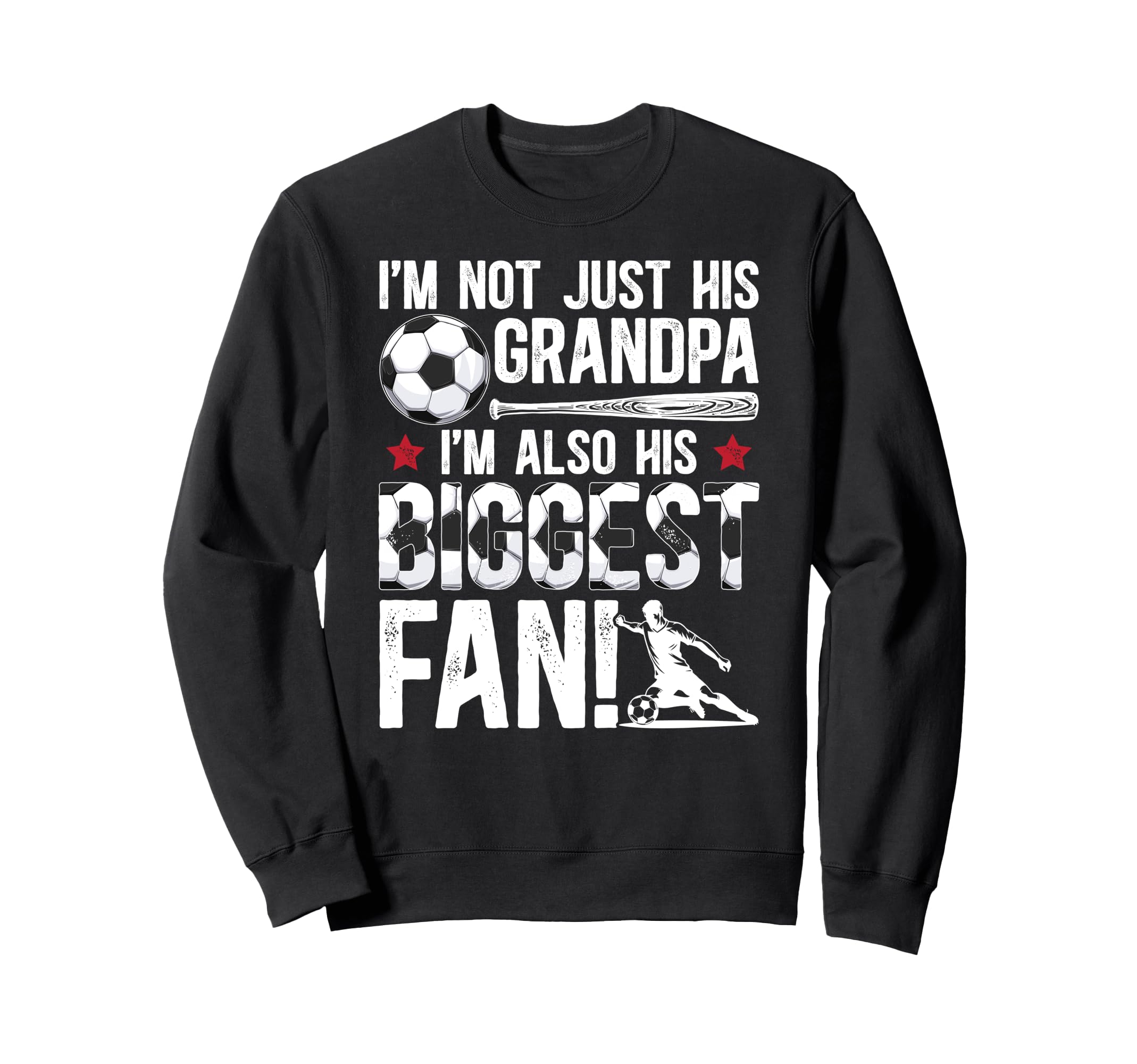 His Biggest Fan Soccer Grandpa Sweatshirt - Custom Art Print Men Women - T-Shirt, Sweatshirt, Hoodie