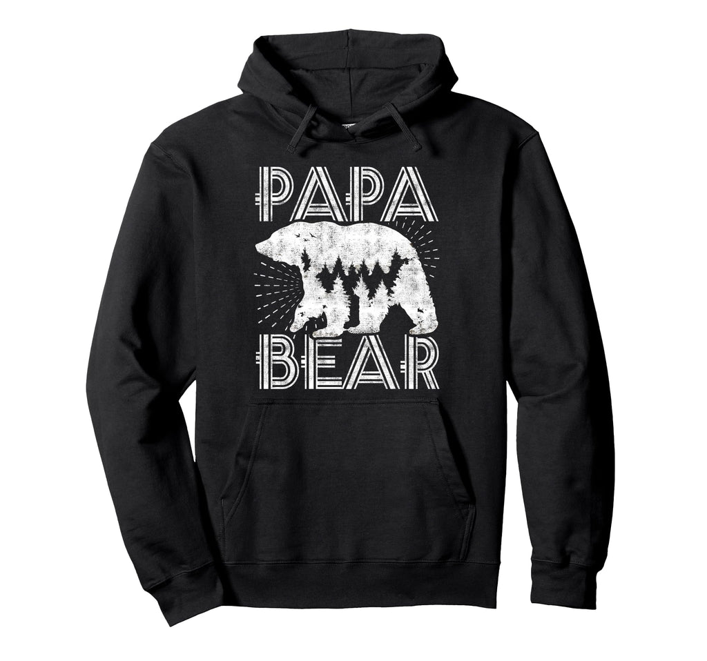 Papa Bear Family Dad Mountaineer Hiking Hoodie - Unique Graphic Men Women - T-Shirt, Sweatshirt, Hoodie