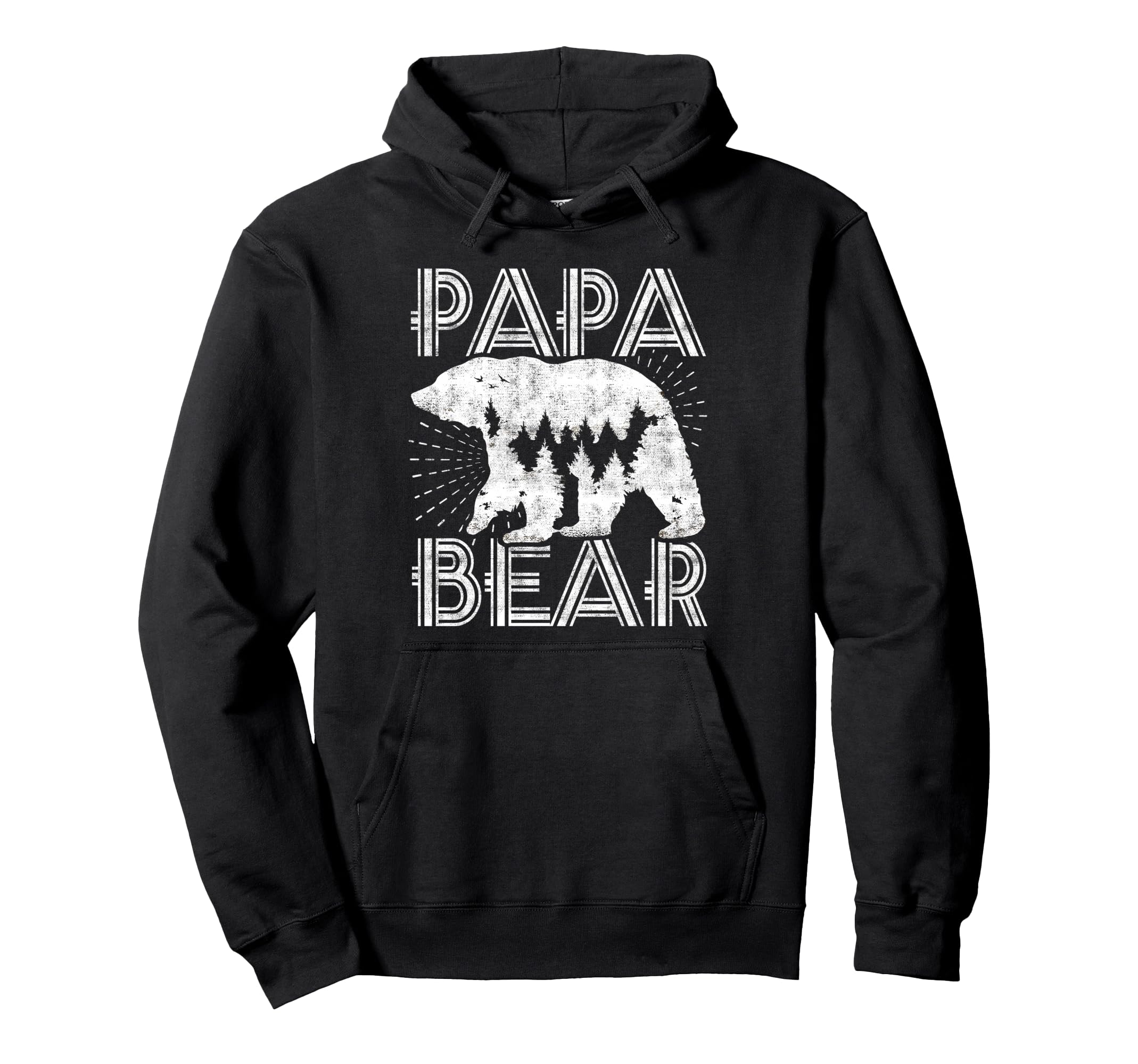 Papa Bear Family Dad Mountaineer Hiking Hoodie - Unique Graphic Men Women - T-Shirt, Sweatshirt, Hoodie