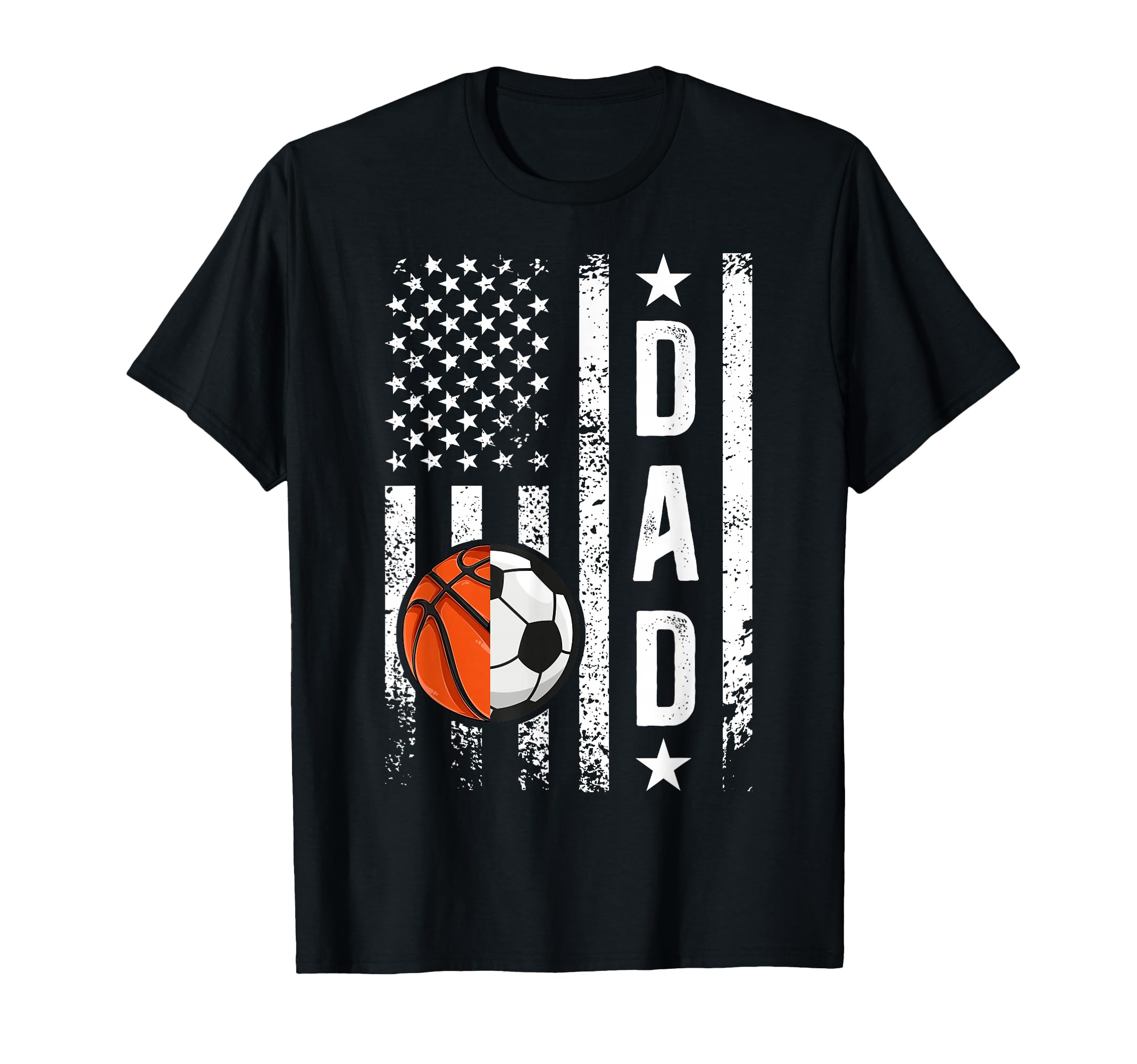 Basketball Soccer Dad Us Flag Soccer T-Shirt - Unique Graphic Unisex - T-Shirt, Sweatshirt, Hoodie