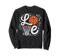Love Basketball Ball Player Fan Mom Sweatshirt - Minimalist Print Unisex - T-Shirt, Sweatshirt, Hoodie