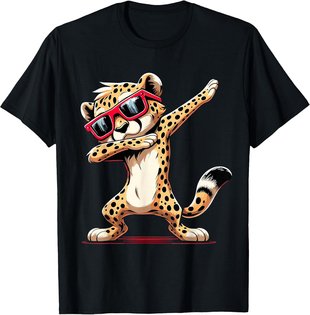 Dabbing Cheetah Sunglasses Animal - Adult & Kids T-Shirts, Sweatshirts & Hoodies apparel design preview 1