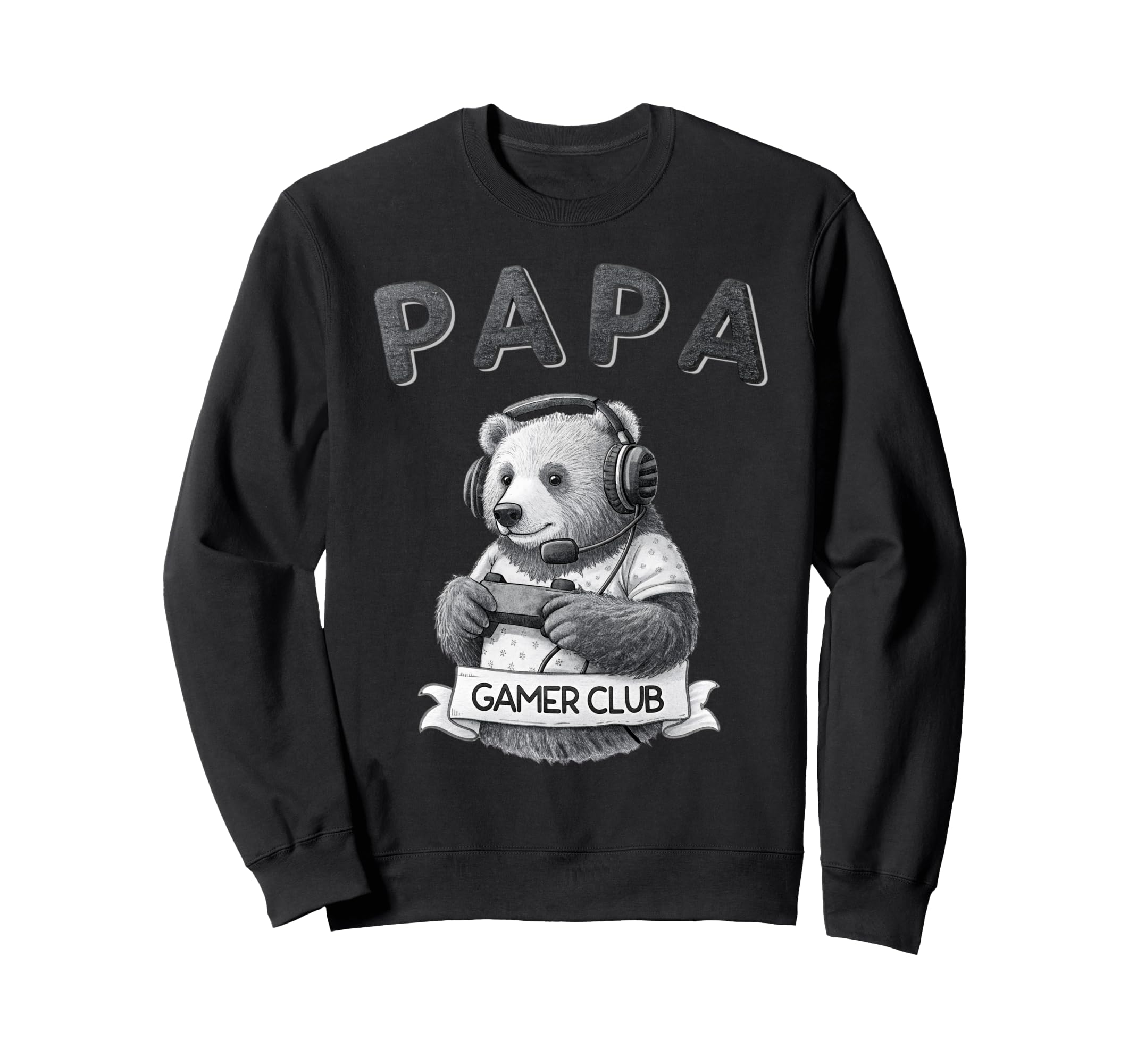 Papa Bear Gamer Club Funny Husband Sweatshirt - Unique Graphic Men Women - T-Shirt, Sweatshirt, Hoodie