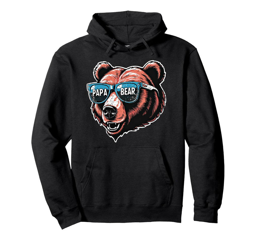Papa Bear Husband Father Family Fathers Hoodie - Custom Art Print Unisex - T-Shirt, Sweatshirt, Hoodie