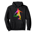 Soccer Player Colorful Paint Hoodie - Casual Everyday Wear Men Women - T-Shirt, Sweatshirt, Hoodie