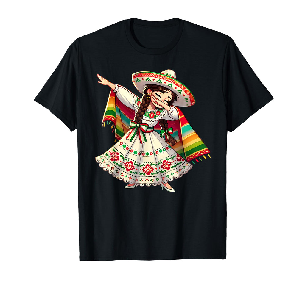 Funny Dabbing Mexican Poncho Sombrero T-Shirt - Trendy Graphic Unisex - T-Shirt, Sweatshirt, Hoodie